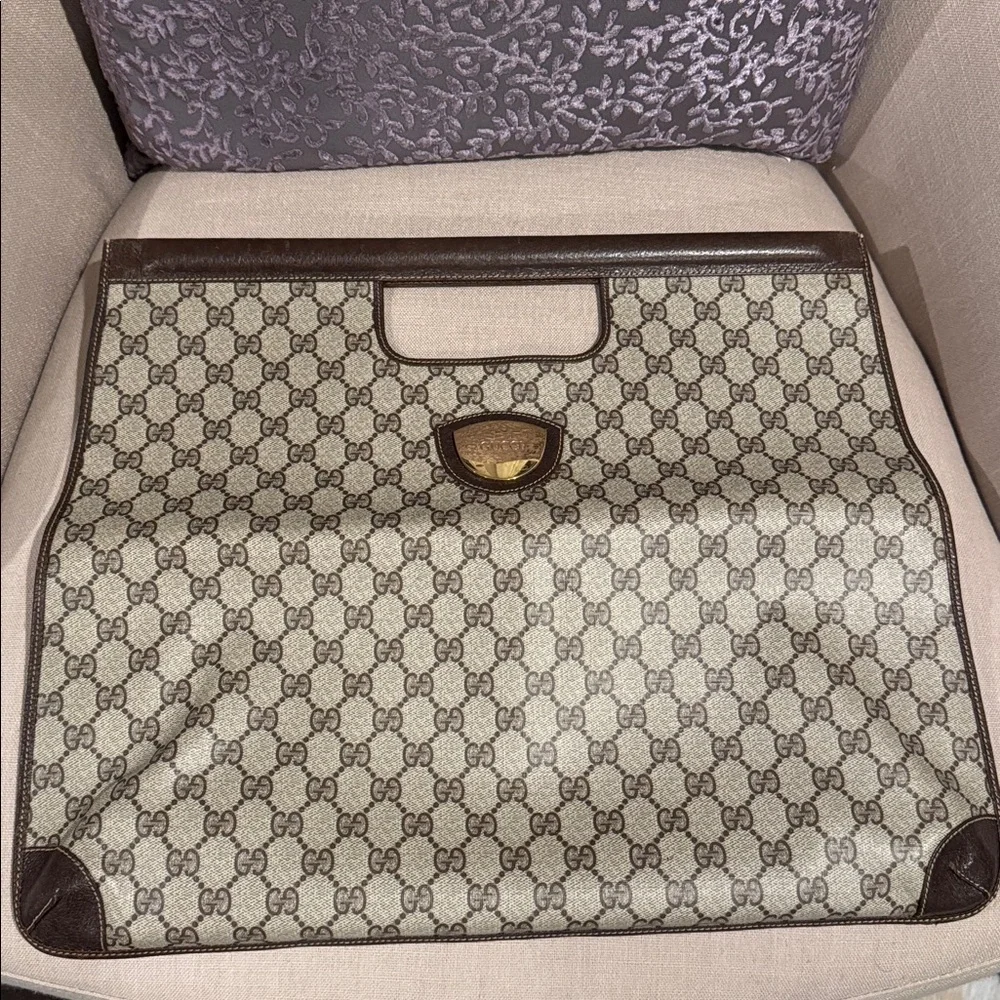 Authentic Vintage Gucci Monogram GG Plus Top Handle Bag